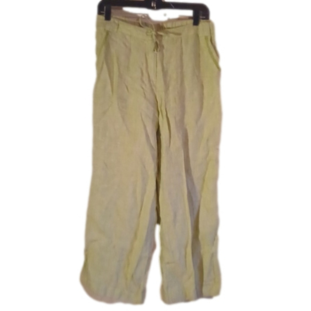 J. Jill BEAUTIFUL light green 100 % linen pants.Perfect for fall.